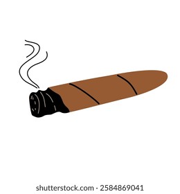 Illustration of a Cuban smoking cigar.