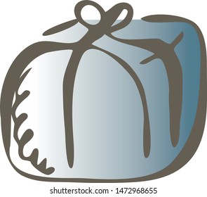 Illustration of cube gift icon on white background