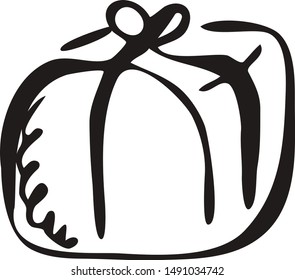 Illustration of cube gift icon on white background