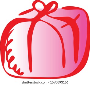 Illustration of cube gift icon on white background