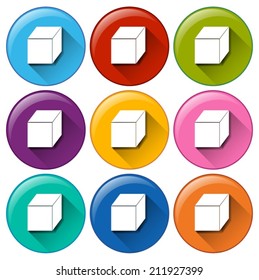 Illustration of the cube icons on a white background