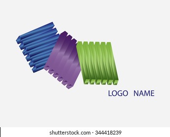 Illustration of cube shapes logo design
