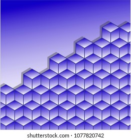 illustration of cubes of blue color
