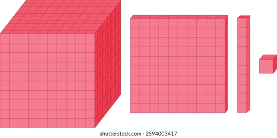 Illustration of cubes representing mathematical fraction concepts