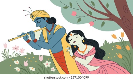 illustration, culture, flute, editable, india, bansuri, background, celebration, festival, greeting, janmashtami, religion, vishnu, lord, religious, hindu, traditional, hinduism, mythology