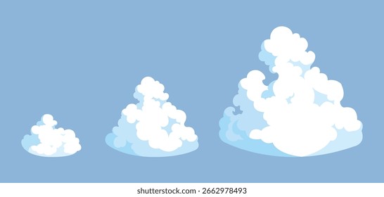 Illustration von Cumulonimbus und Kaltwolkeneffekt.