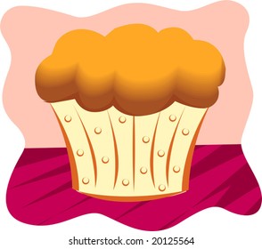 Illustration of a cup cake with a background	