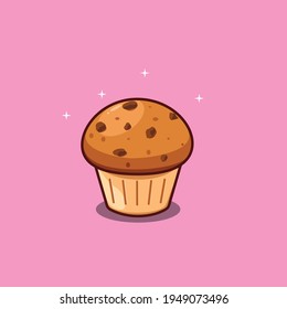 Illustration of Cup Cake Cartoon Vector Design. Food Pastry Icon Concept Isolated Premium Vector
