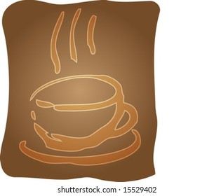 Illustration of a cup of coffe, rough hand-drawn sketch