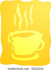 Illustration of a cup of coffe, rough hand-drawn sketch vector