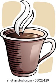 Illustration of a cup of coffee 	