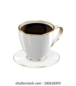 Illustration cup of coffee isolated on white background - vector