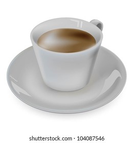 Illustration of cup coffee isolated on white background. Vector.