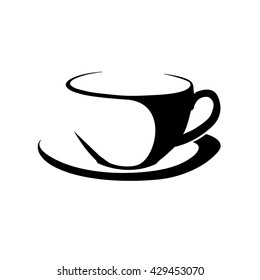 illustration cup of coffee on a saucer