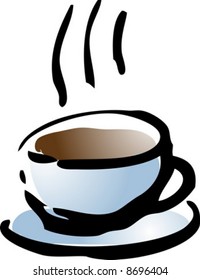 Illustration of a cup of coffee rough hand-drawn sketch