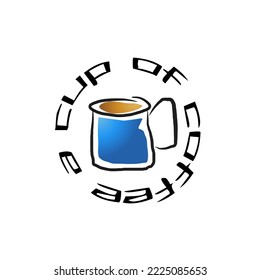Ilustración de una taza de café. Adecuado para uso como afiches, pegatinas o fotos en camisetas.