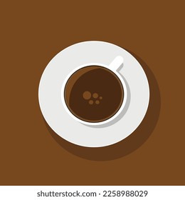 an illustration of cup a coffee from top