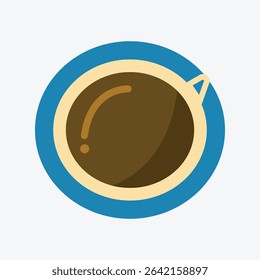 Illustration of a cup of coffee top view