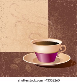 Illustration of a cup of coffee. Vector.