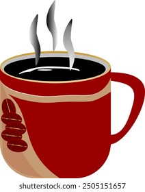 ILLUSTRATION OF A CUP OF COFFEE OR WATER IN A GLASS