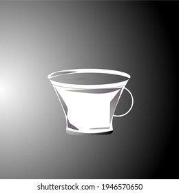ilustración de una taza con fondo de degradado de color.