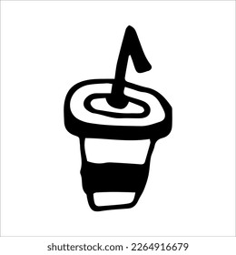 illustration cup with a drink and a straw
