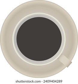 Illustration einer Tasse mit Kaffee, wie oben gezeigt