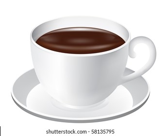 Illustration of the cup of hot chocolate isolated over white background