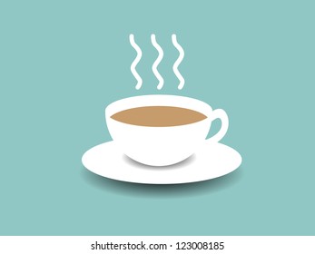 Illustration of a cup of hot coffee