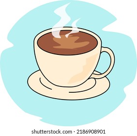 Illustration of a cup of hot coffee. you can use for logo maker elements