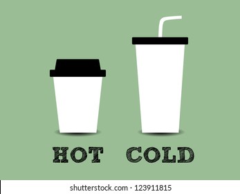 Illustration Of A Cup Of Hot And Cold Coffee