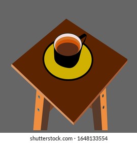 Illustration of a cup of Latte Art coffe