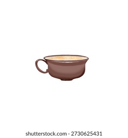 illustration of a cup of latte coffee without background