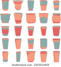 Kollektion von Illustrationen-Cup-Orange-Sets