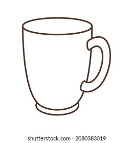 Illustration der Tasse. Stilvolle Küche und Restaurant-Zubehör.