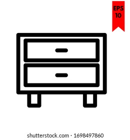 Illustration von Schrank-Flachsymbol