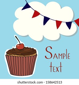 Illustration with cupcake