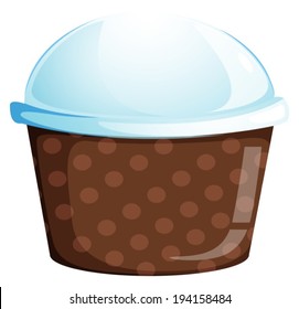 Illustration of a cupcake container on a white background