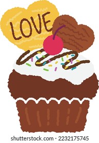 Illustration of a cupcake. Delicious muffins.