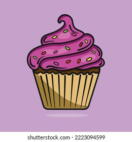 Illustration of Cupcake - Dessert Vector - Cake Drawing