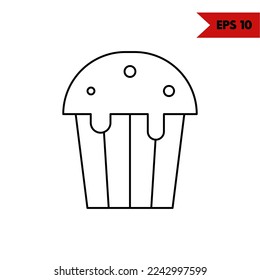 illustration of cupcake line icon