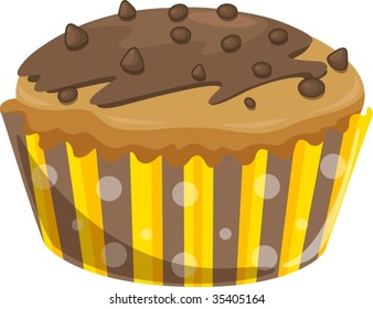 ilustración de cupcake en blanco