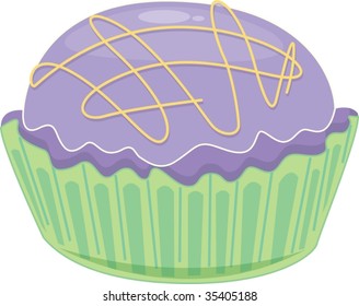 ilustración de cupcake en blanco