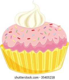 illustration of cupcake on white