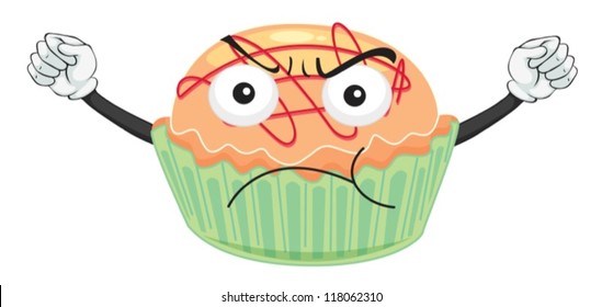illustration of a cupcake on a white background