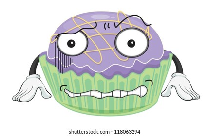 illustration of a cupcake on a white background