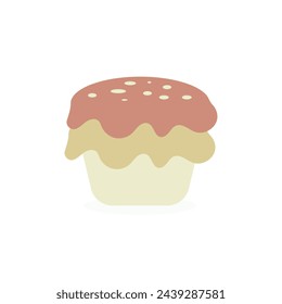 Illustration cupcake pastel easter with blank background