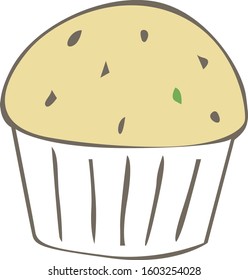 illustration of cupcake, sticker,tshirt print, vector illustration