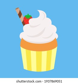 Illustration of Cupcake vector with flat style