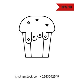 illustration of cupecake line icon